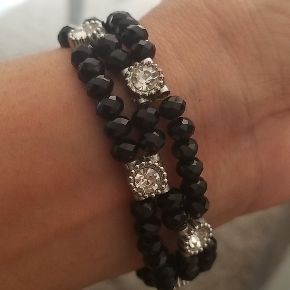 Vintage Women's Sparkling Silver Bracelet Trio Set - Picture 4 of 7